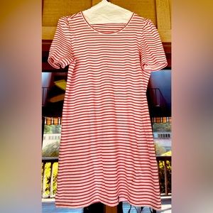 Red and white shirt dress. Super cute and comfy.